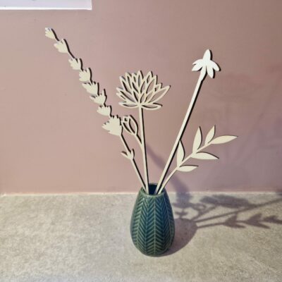 Bouquet de 4 fleurs en bois