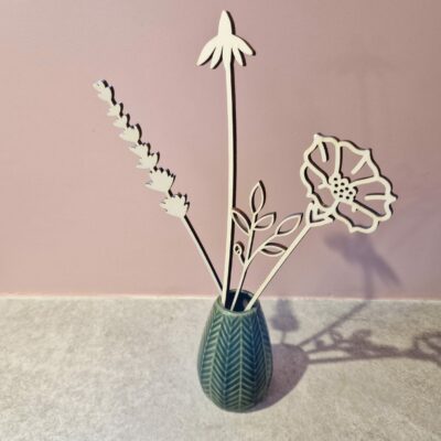Bouquet de 4 fleurs en bois