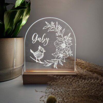 Veilleuse oiseau et couronne