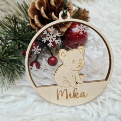 Décoration de Noël - Ours et paysage d'hiver