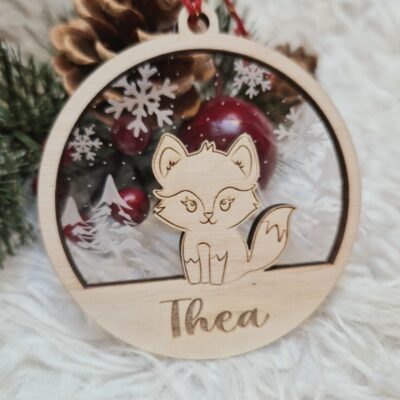 Décoration de Noël - Renard et paysage d'hiver