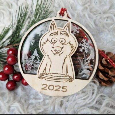 Décoration de Noël - Loup et paysage d'hiver